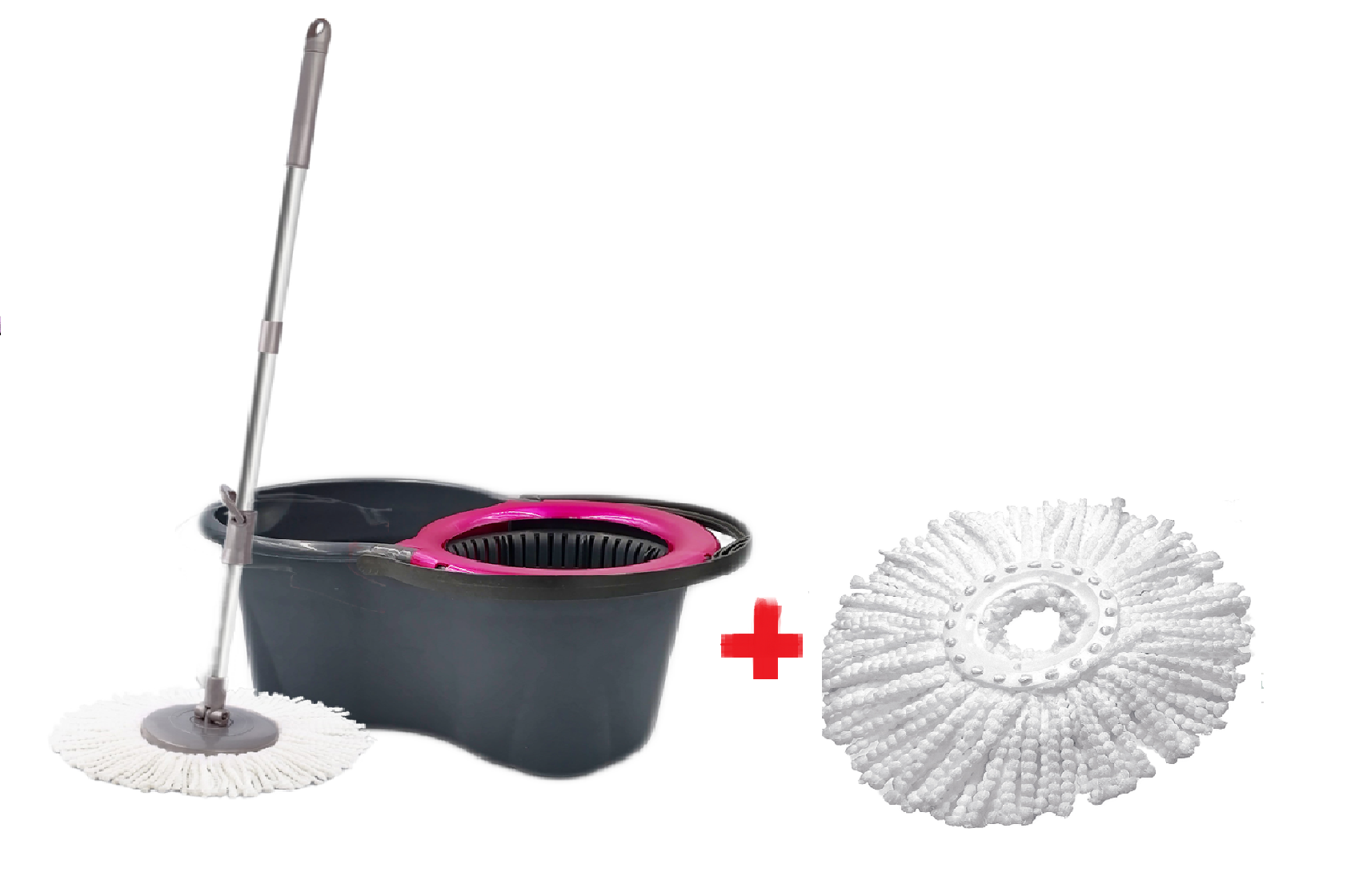 Набор для уборки Planet Spin Mop Mini Eco 14 л и дополнительная насадка из микрофибры Антрацитовый/Фиолетовый (132051) - фото 3 Набор для уборки Planet Spin Mop Mini Eco 14 л и дополнительная насадка из микрофибры Антрацитовый/Фиолетовый (132051) - фото 3