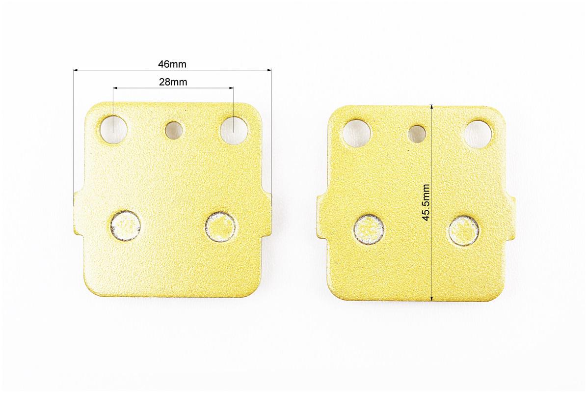 Гальмівні колодки дискові Honda ATC 250R/TRX 250/TRX 420/KAWASAKI KX 80/KX 100/HUSQVARNA CR 125/YAMAHA-YFS 200/SUZUKI RM100K3 Жовтий (331463) - фото 2