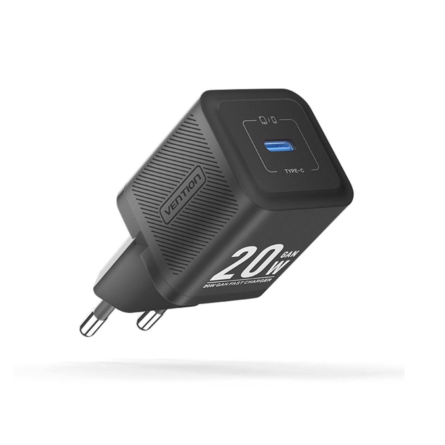 Зарядное устройство для Vention 20W GaN III Type-C 1C EU быстрая зарядка 20Вт Черный (FEPB0-EU) Зарядное устройство для Vention 20W GaN III Type-C 1C EU быстрая зарядка 20Вт Черный (FEPB0-EU)