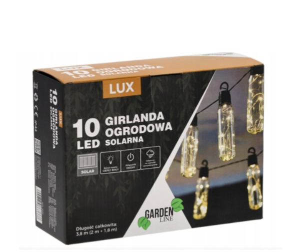 Гірлянда садова GardenLine SOL3668 10 LED декоративна на сонячній батареї 3,8 м Теплий білий - фото 5 Гірлянда садова GardenLine SOL3668 10 LED декоративна на сонячній батареї 3,8 м Теплий білий - фото 5