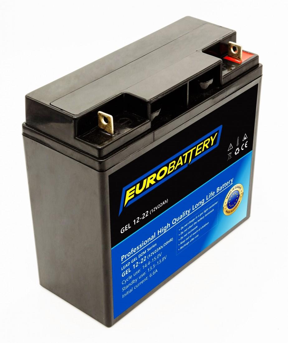 Аккумулятор гелевой для ИБП EuroBattery GEL 12-22 DZM 12V 22Ач (750)