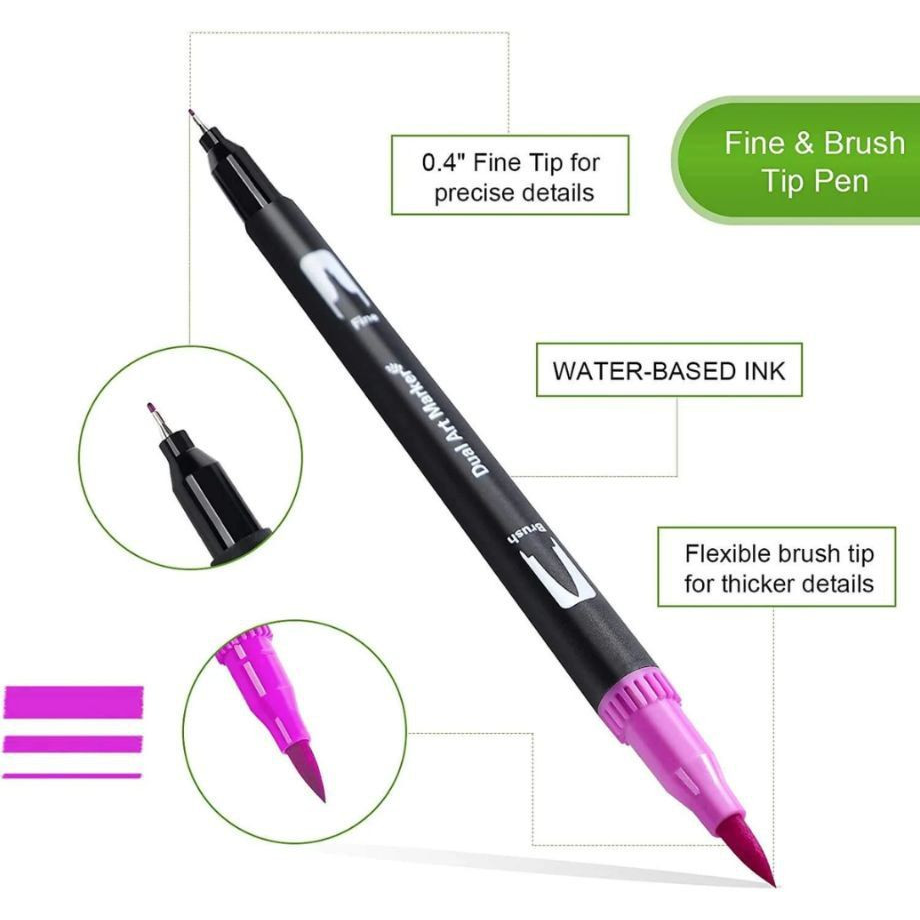 Набор двусторонних акварельных маркеров на водной основе с чехлом 80 шт. (784780604) - фото 6 Набор двусторонних акварельных маркеров на водной основе с чехлом 80 шт. (784780604) - фото 6