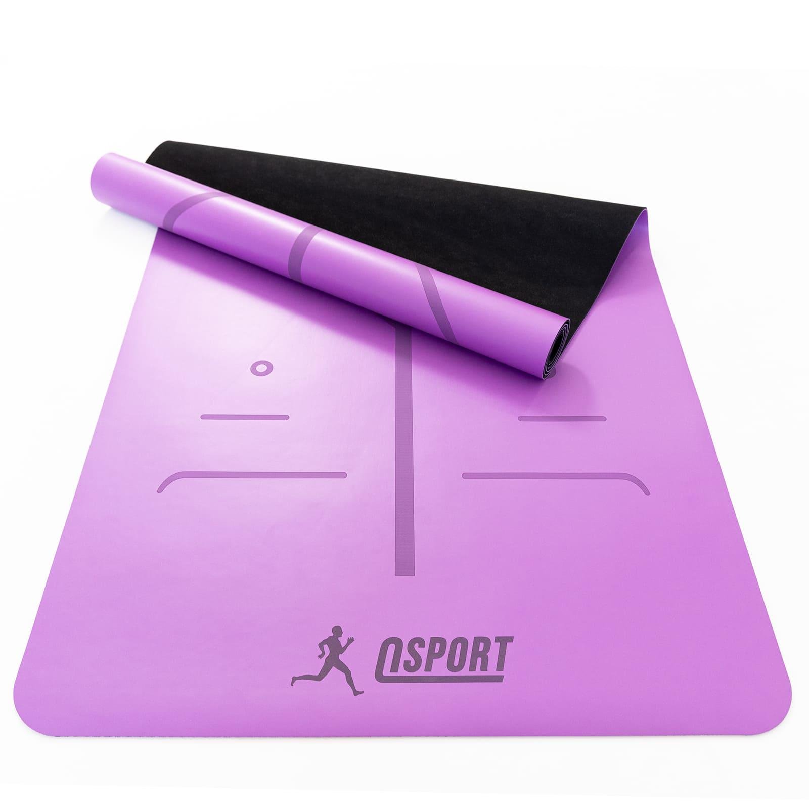 Килимок для йоги та фітнесу каучуковий OSPORT 4 мм 183x68 см Фіолетовий (OF-0284) - фото 4