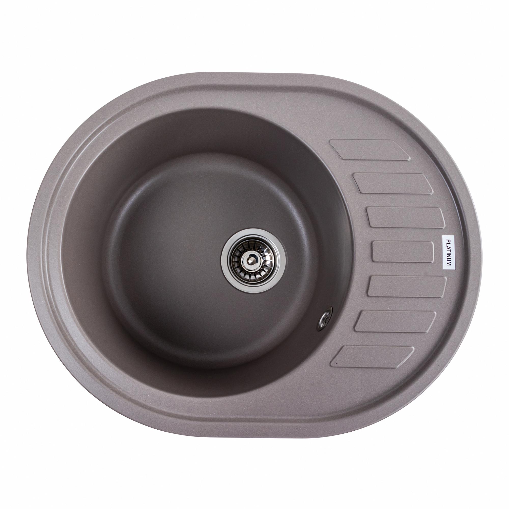 Мойка кухонная Platinum PLS-A40826 гранитная овальная 620x500 мм Коричневый (25965379) Мойка кухонная Platinum PLS-A40826 гранитная овальная 620x500 мм Коричневый (25965379)