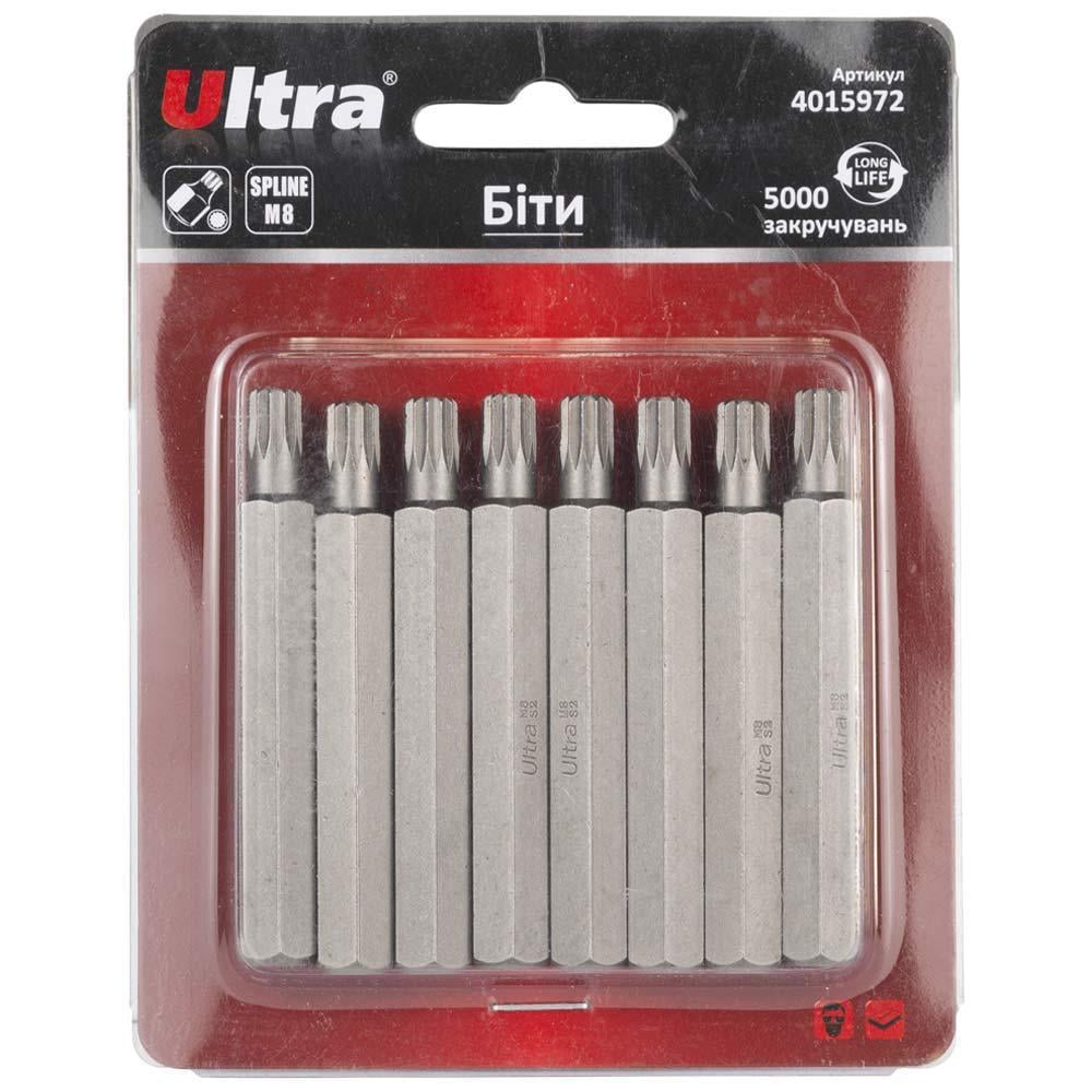 Набор бит Ultra Spline M8 x 75 мм 8 шт. S2 в блистере (4015972) Набор бит Ultra Spline M8 x 75 мм 8 шт. S2 в блистере (4015972)