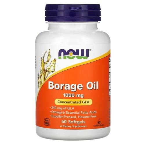 Жирные кислоты NOW Borage Oil 1,000 мг 60 Softgels (NOW-01720)