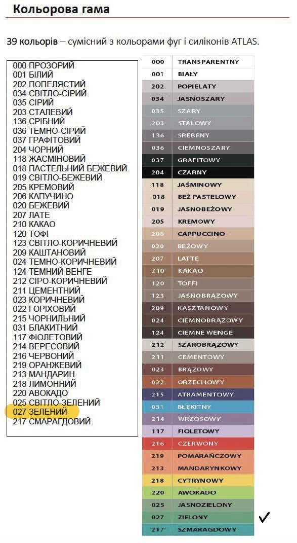 Силикон санитарный ATLAS SILTON S 027 Зеленый - фото 2 Силикон санитарный ATLAS SILTON S 027 Зеленый - фото 2