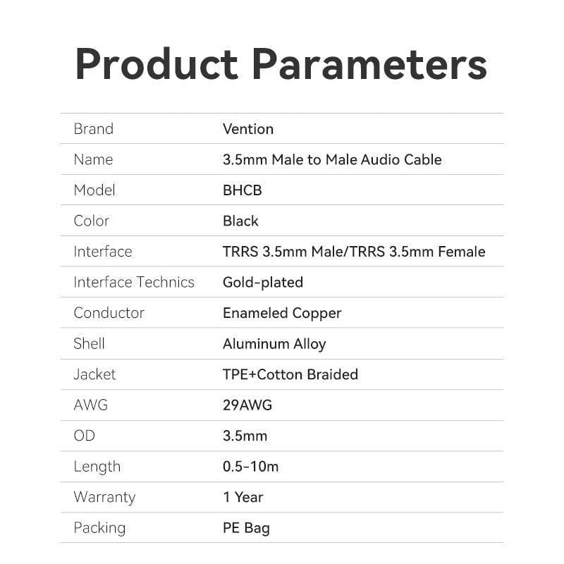 Кабель Vention 3.5мм minijack-3.5мм minijack стерео AUX 4-пиновый TRRS 1,5м Черный (BHCBG) - фото 9 Кабель Vention 3.5мм minijack-3.5мм minijack стерео AUX 4-пиновый TRRS 1,5м Черный (BHCBG) - фото 9