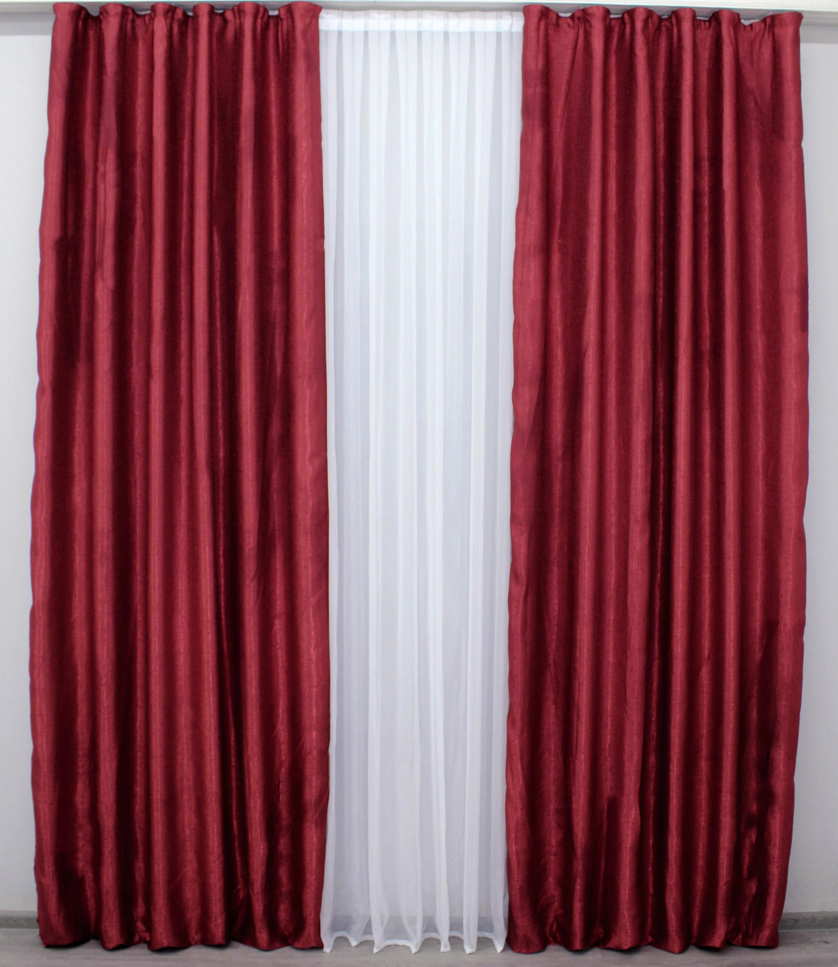 Комплект штор VR-Textil Софт Люкс № 400ш 150х275 см 2 шт. Красный (30-141)
