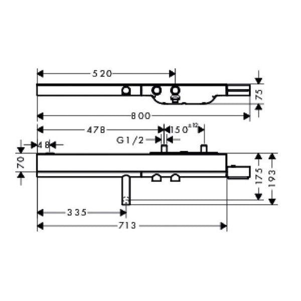 Смеситель для ванны Hansgrohe AXOR ShowerSolutions 45420000 с термостатом Хром (141959) - фото 2 Смеситель для ванны Hansgrohe AXOR ShowerSolutions 45420000 с термостатом Хром (141959) - фото 2