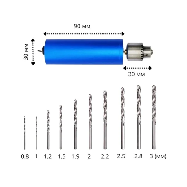 Игрушка гравер для сверления отверстий/полировки и прочего 10 шт. от 0,8 до 3 мм (AN00186) - фото 10