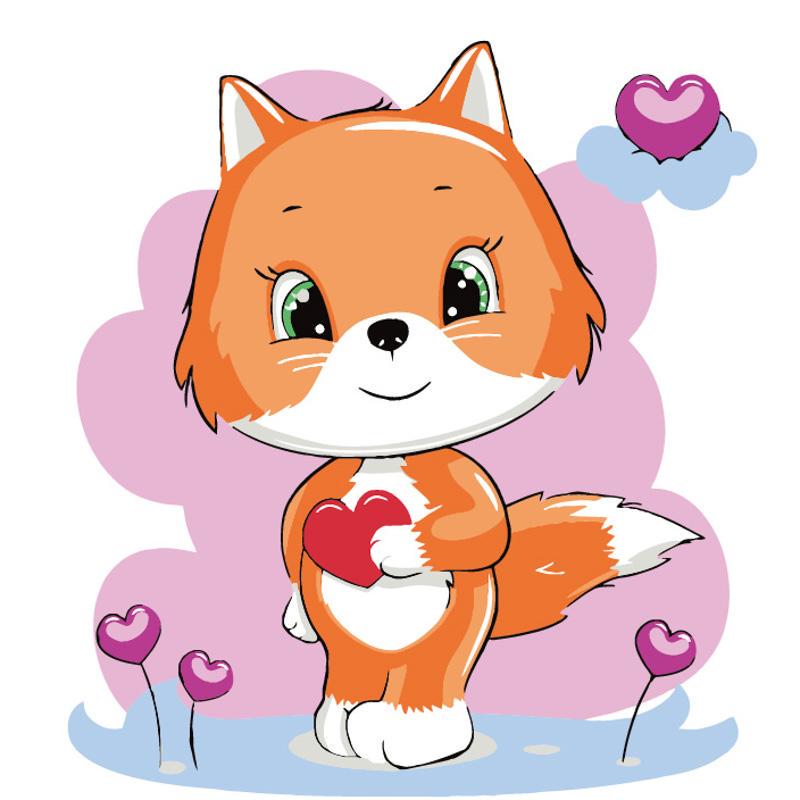 Картина по номерам Strateg Лисенок 20х20 см (HH5131)