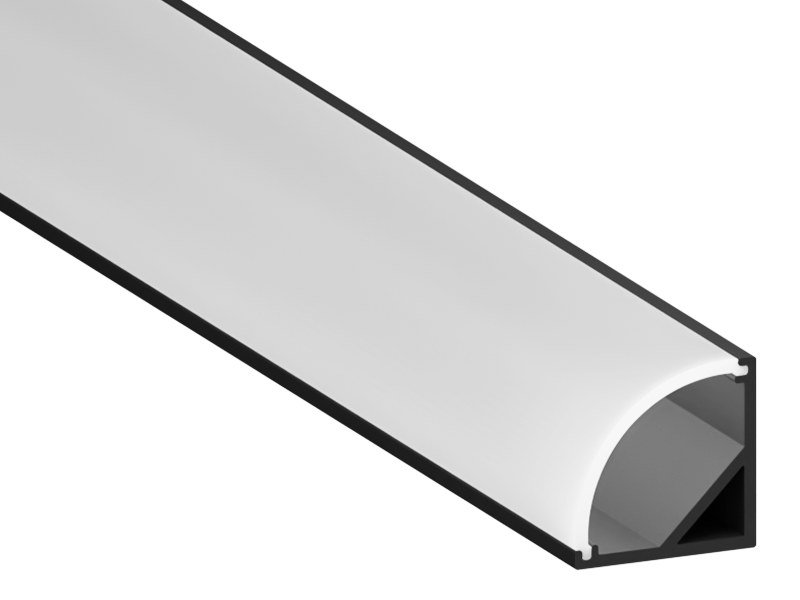 Профиль алюминиевый LEDUA АЛ-06 + рассеиватель для LED ленты угловой 2 м Черный (4351)