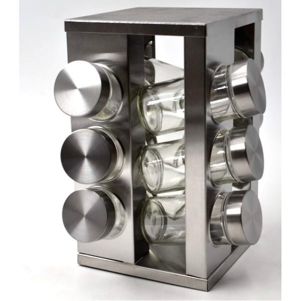 Набор для специй на вращающейся подставке Benson BN-174 13в1 Silver (00673)