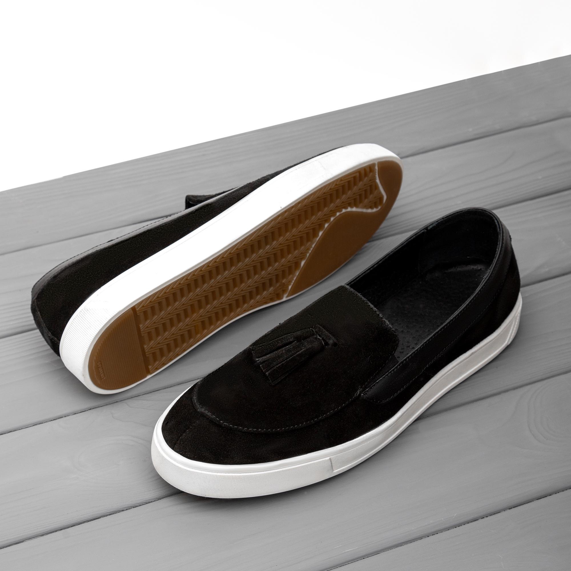 Лоферы Kindzer с кисточками замшевые р. 46 Черный - фото 4 Лоферы Kindzer с кисточками замшевые р. 46 Черный - фото 4