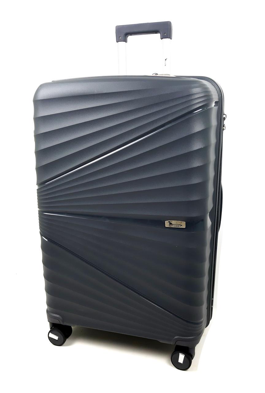 Валіза з поліпропілену ручна поклажа Airline 51х38х20 см Сірий (1825478861)