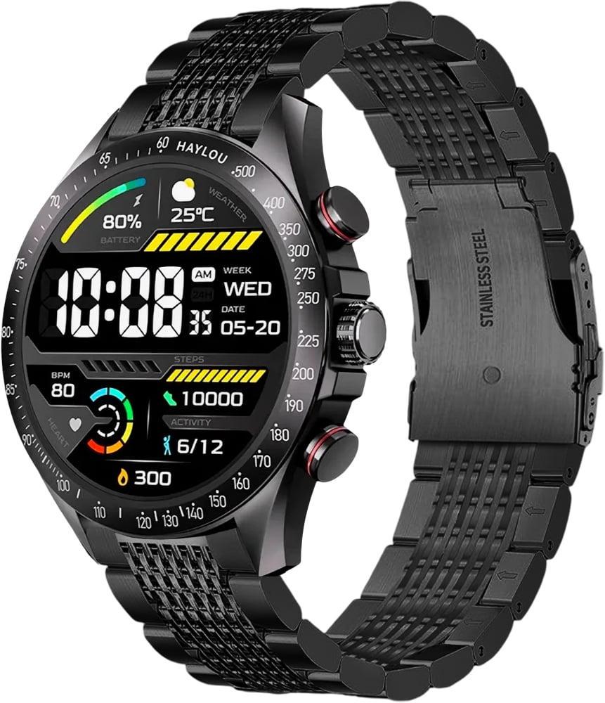Ремешок металлический Gripix для Haylou Solar Pro LS18 Black (42044-2B)