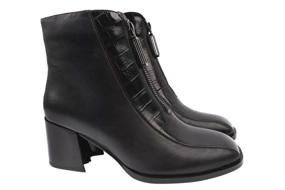 Ботильйони жіночі Geronea зі шкіри на підборах на замку р. 39 Чорний (938-21DH)