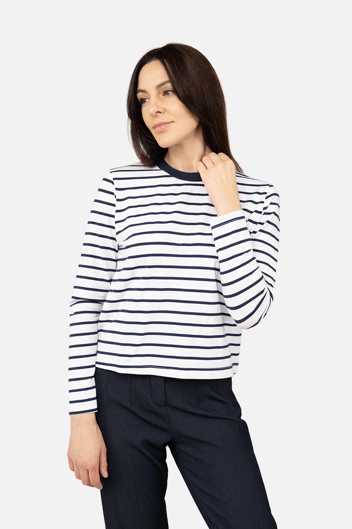 Футболка з довгим рукавом жіноча ЦБ-00266326 р. 44 Білий (SKT001035774)