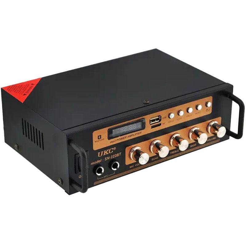 Усилитель мощности звука Bluetooth/Караоке FM/USB/SD-карта 2х60W UKC SN-222BT (20699853) - фото 1