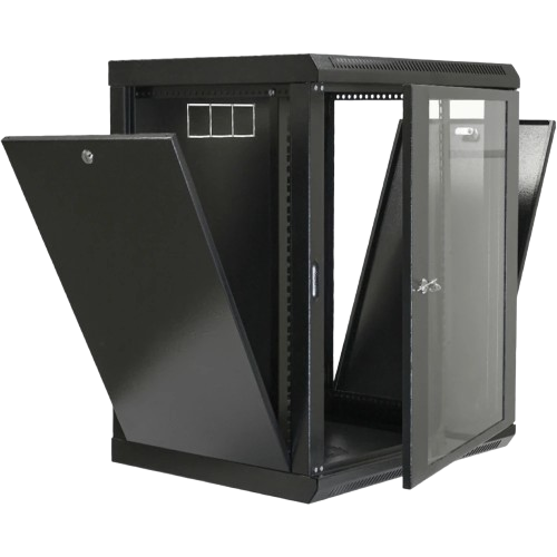 Шкаф коммутационный разборный со стеклом 19" 18U настенный до 70 кг 600x600x907 мм Черный (72494282)