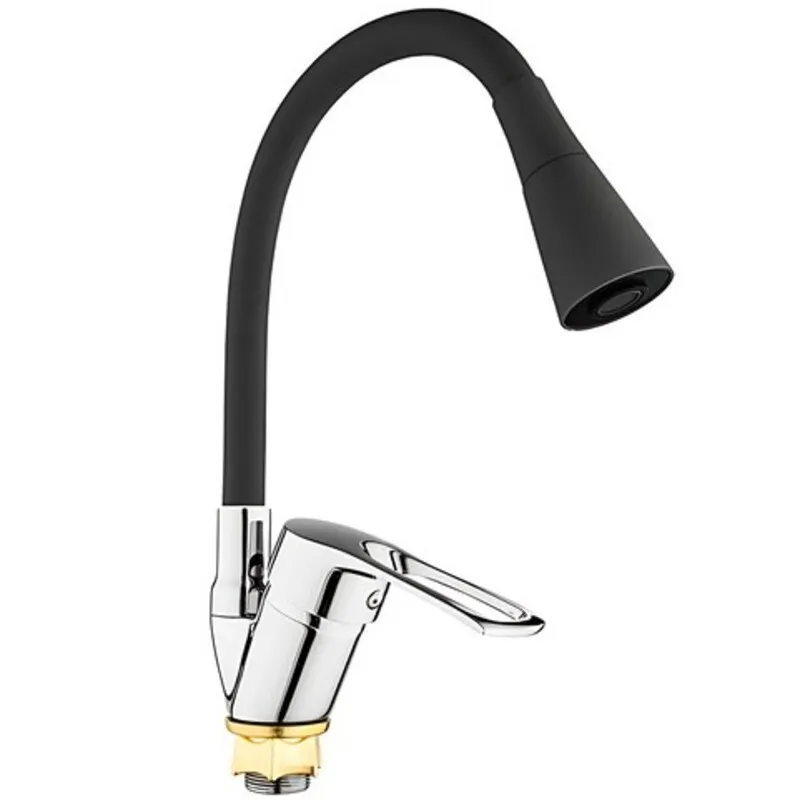 Змішувач кухонний MIXXUS Dany 011 із гнучким виливом без підведення Чорний (MI6574) Змішувач кухонний MIXXUS Dany 011 із гнучким виливом без підведення Чорний (MI6574)