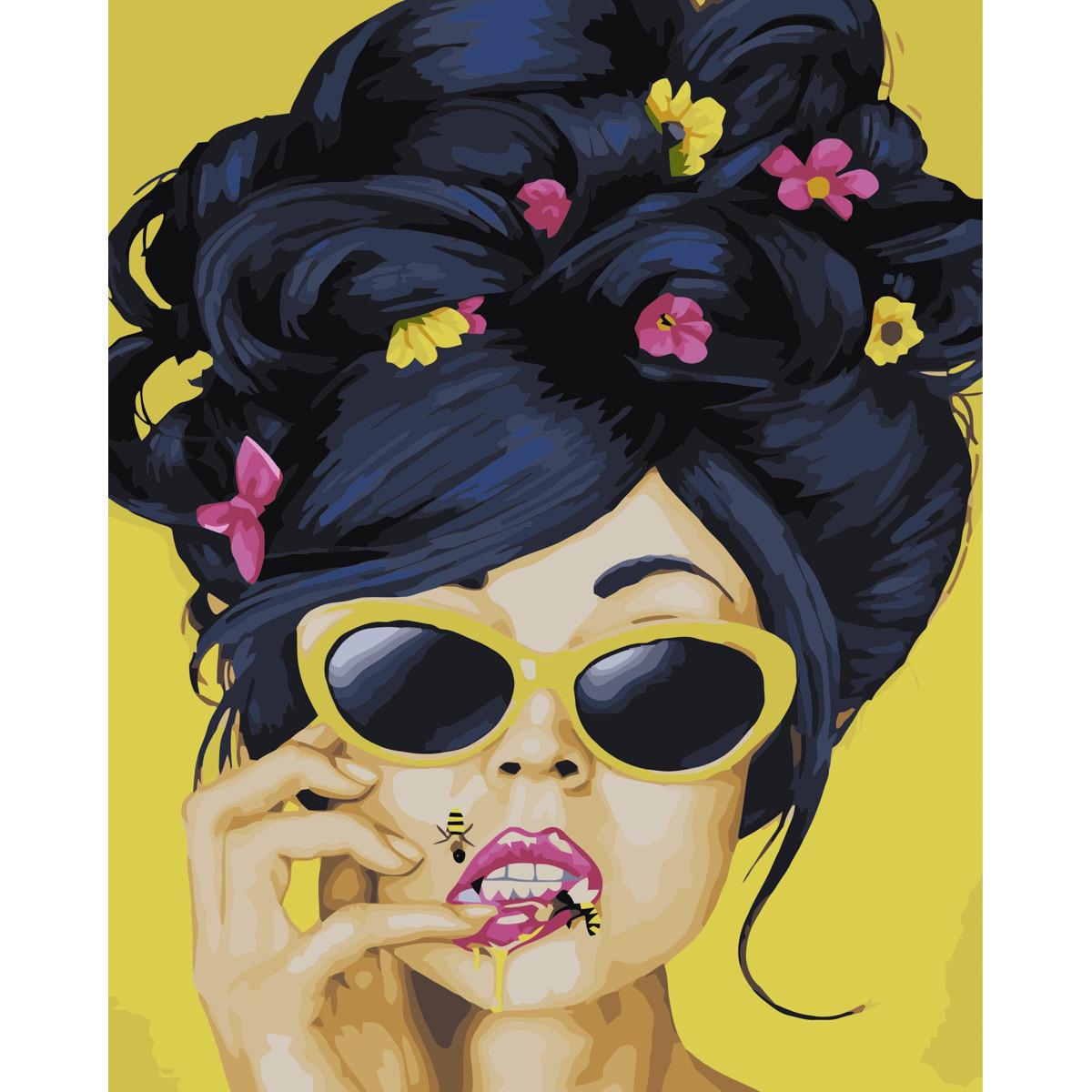 Картина по номерам Strateg Премиум Медовые губы с лаком 40х50 см (VA-3436)