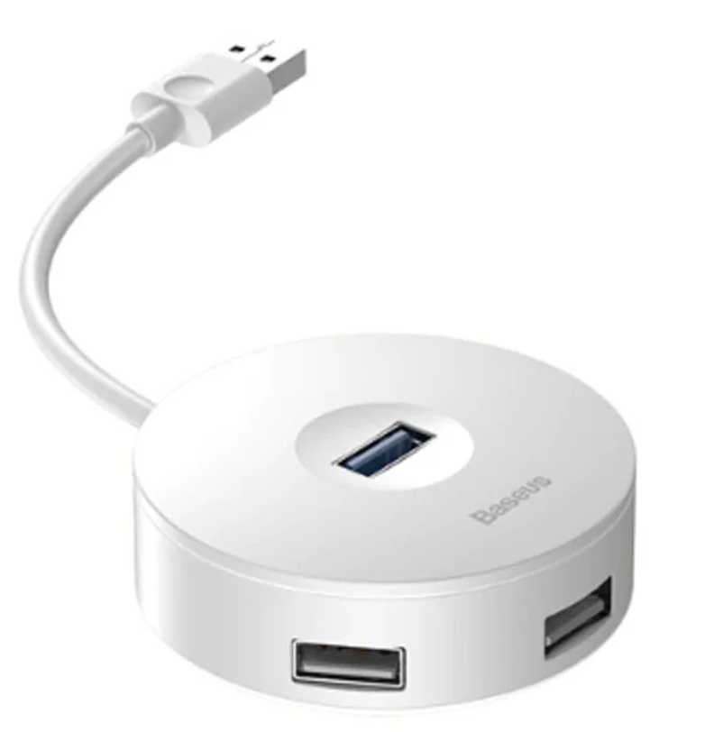 Переходник концентратор USB Хаб Baseus Round Box HUB Adapter 4USB Белый