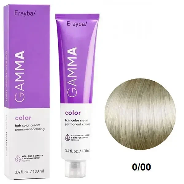 Краска для волос перманентная Erayba Gamma Color Cream 0/00 Осветляющий 100 мл