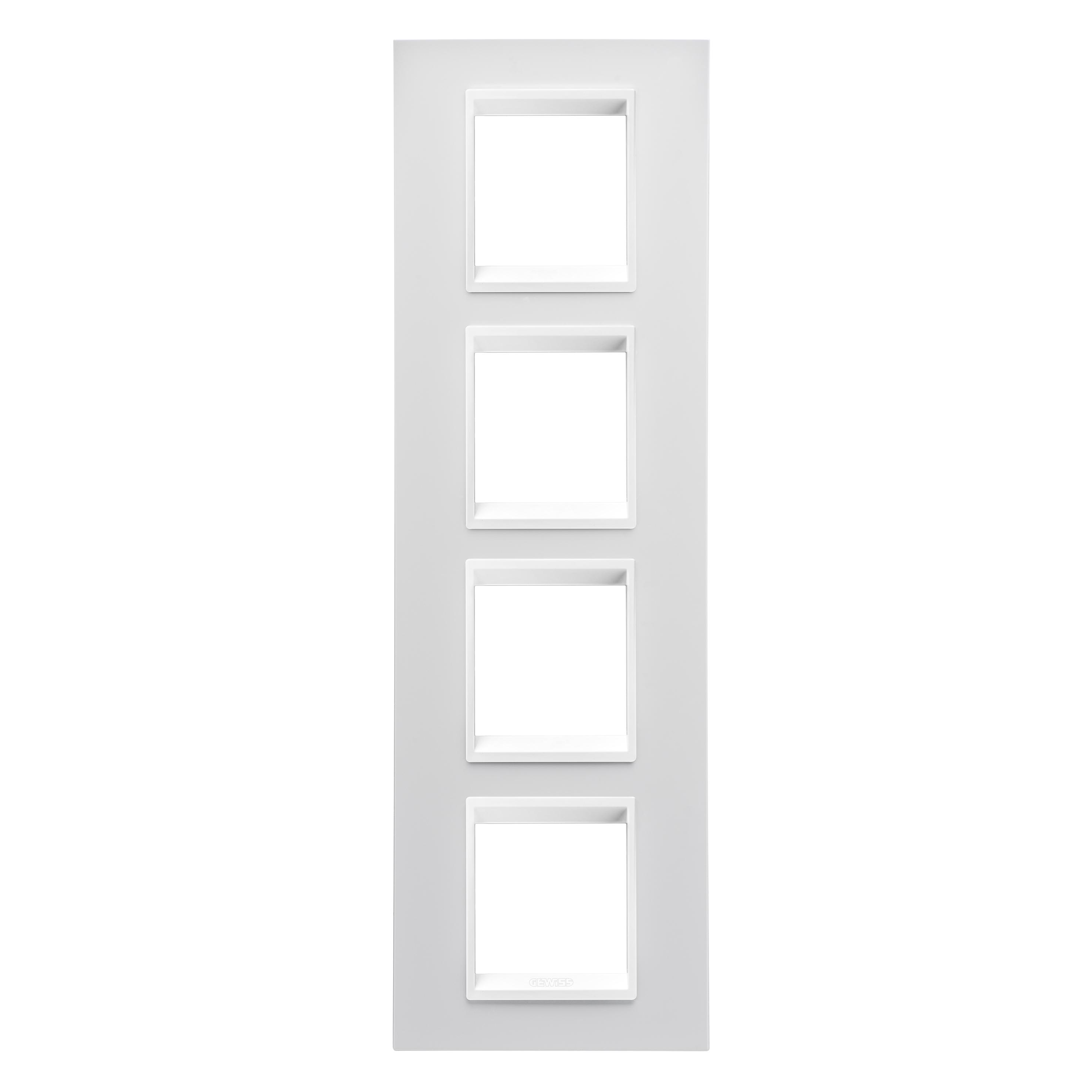 Рамка четырехместная Gewiss Chorusmart LUX вертикальная технополимер Белый (GW16229YB)