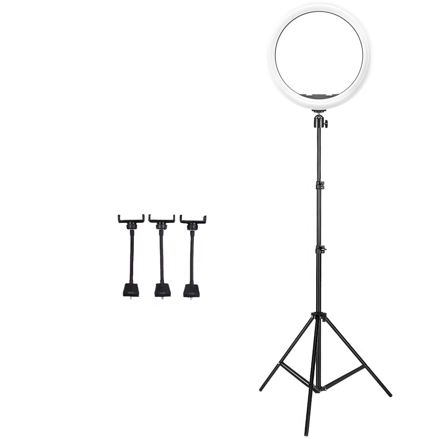 Лампа кольцевая светодиодная Ring Light RLM36 с тремя держателями телефона 36 см и штатив 2 м (250f317c)