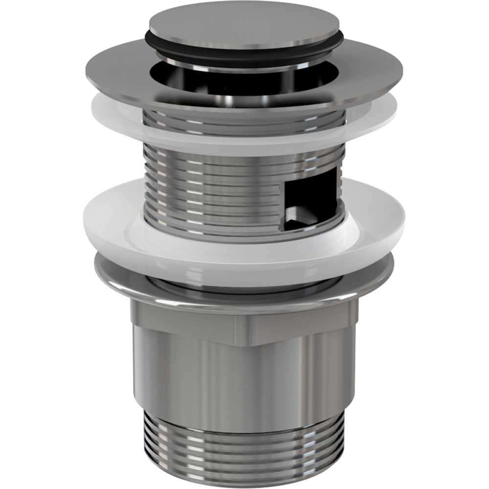 Донный клапан нажимной для раковины Alca Plast A39 с переливом Хром (94580)