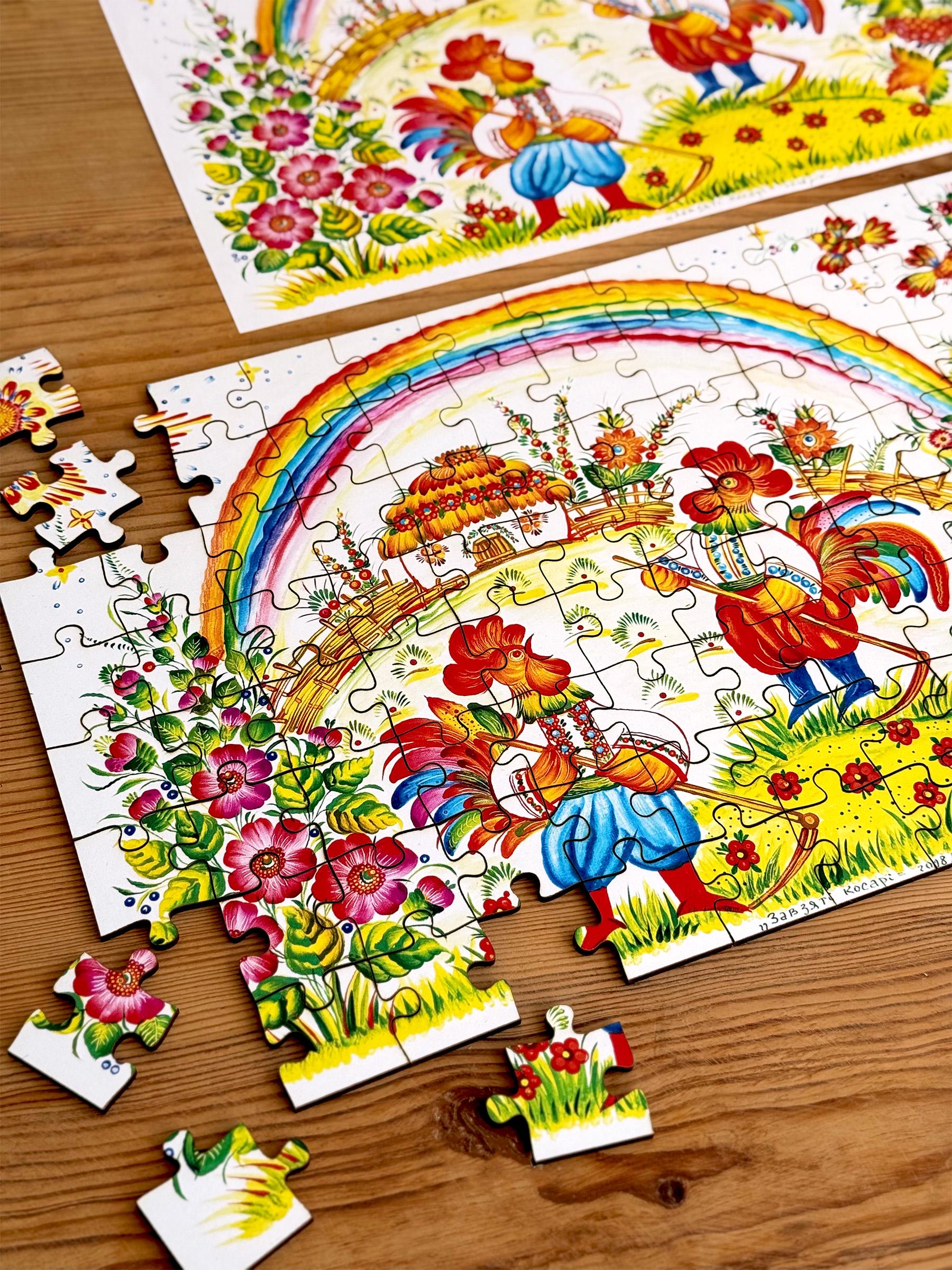 Пазл деревʼяний Завзяті косарі 96 елементів (26857092) - фото 2