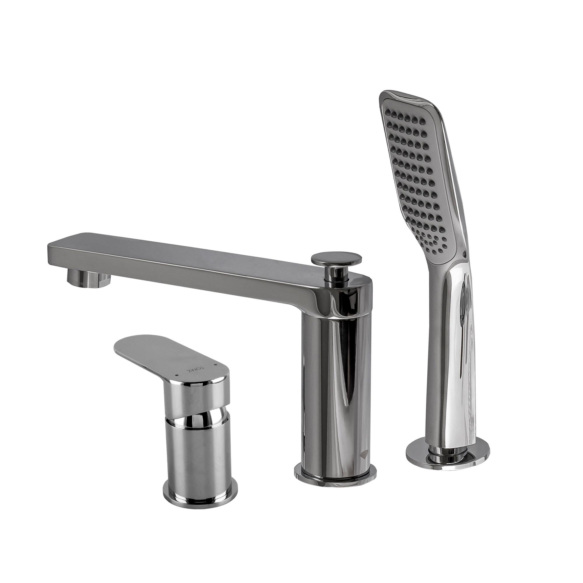Смеситель на борт ванны TOPAZ BARTS-TB 07111-H36 000015836 на три отверстия Хром (108083) - фото 4