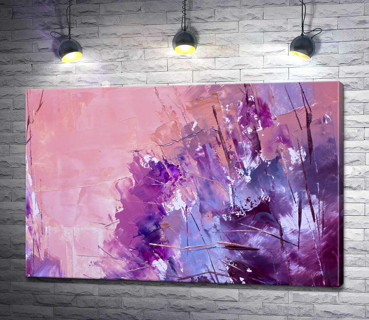Картина ArtPoster Фиолетовая палитра оттеняется розовым в абстрактных узорах 50x33 см Модуль №1 (003463)