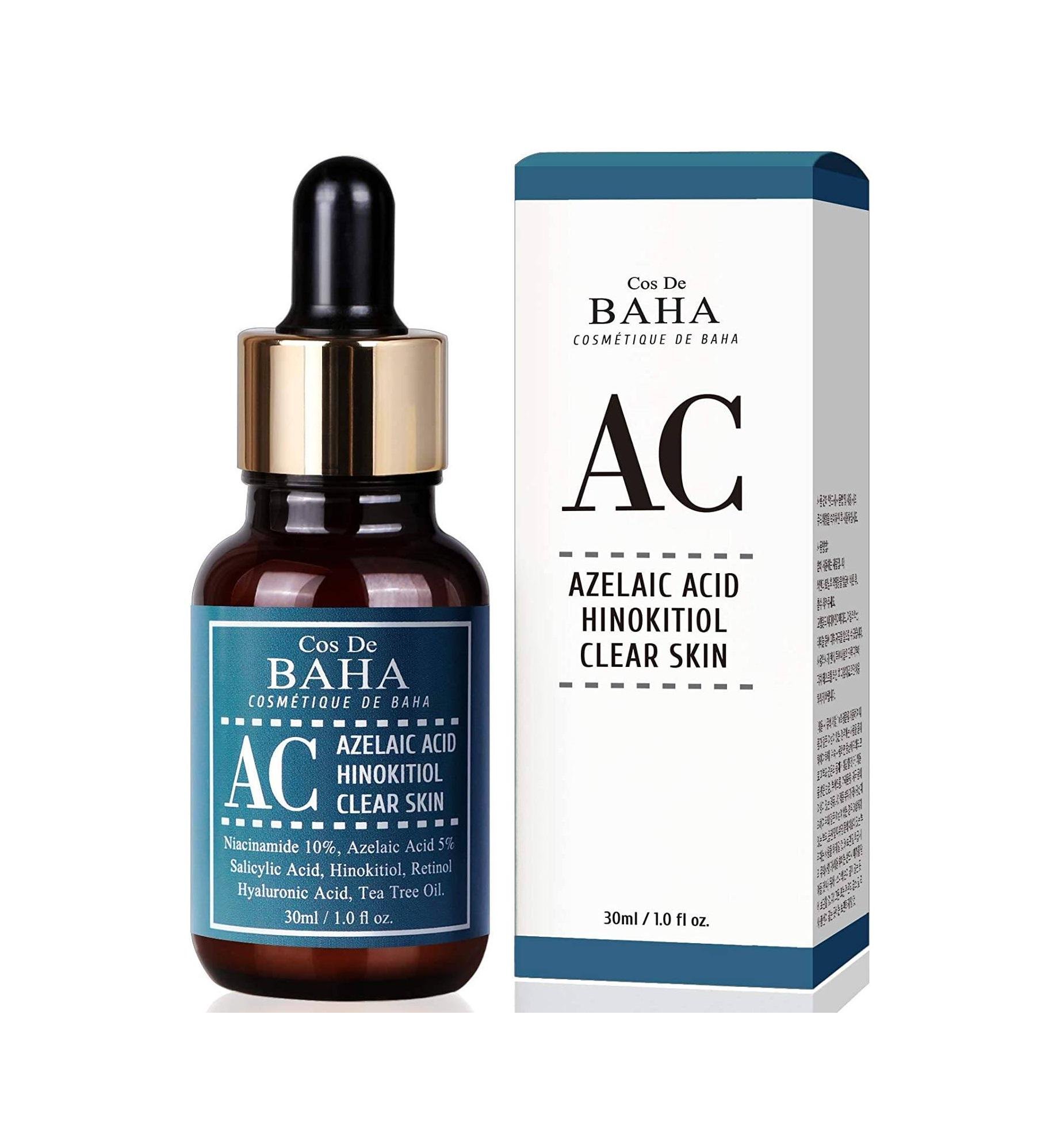 Сироватка Cos De Baha для лікування акне з азелаїновою кислотою Azelaic Acid Hinokitiol Clear Skin 30 мл (8809240318362) - фото 2 Сироватка Cos De Baha для лікування акне з азелаїновою кислотою Azelaic Acid Hinokitiol Clear Skin 30 мл (8809240318362) - фото 2