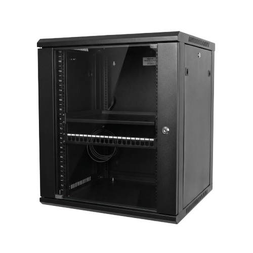 Шафа серверна Hypernet WMNC66-15U-FLAT настінна 15U 600x600 мм Чорний (67fce6c3)