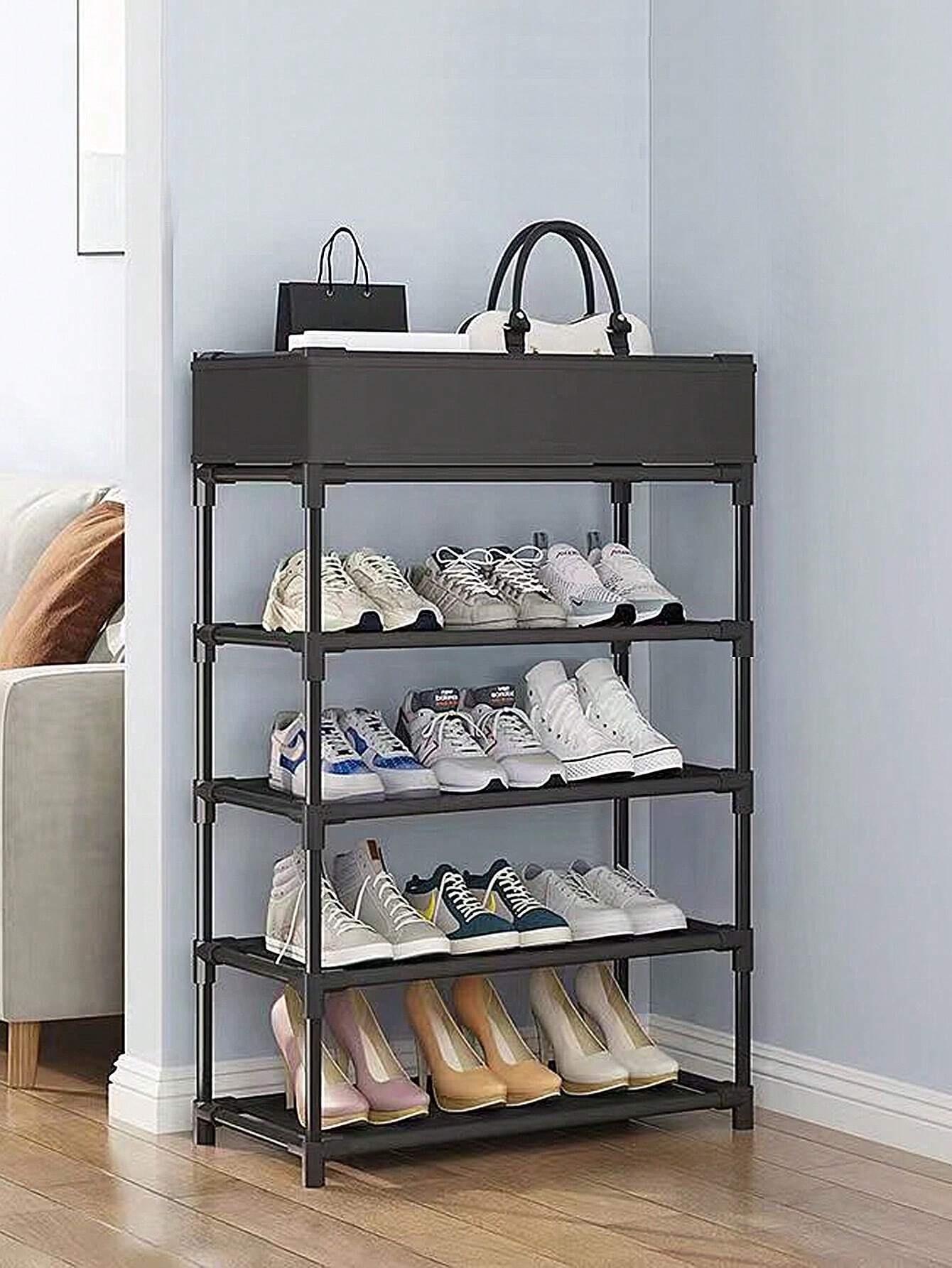 Полиця для взуття 5 ярусів storage shoe rack YH9806-5 Чорний - фото 2