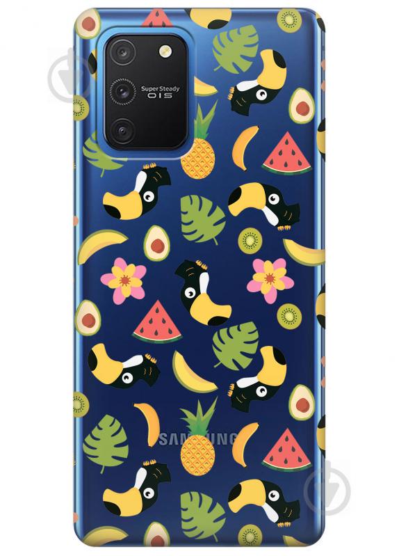 Прозрачный силиконовый чехол iSwag для Samsung Galaxy S10 Lite с рисунком - Летний клипарт (KS3463)