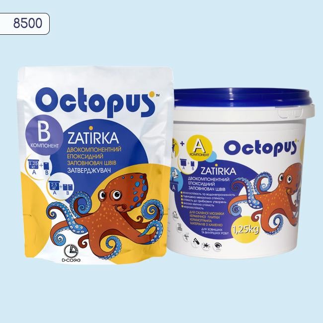 Затирка для плитки Octopus Zatirka 8500 эпоксидная 1,25 кг