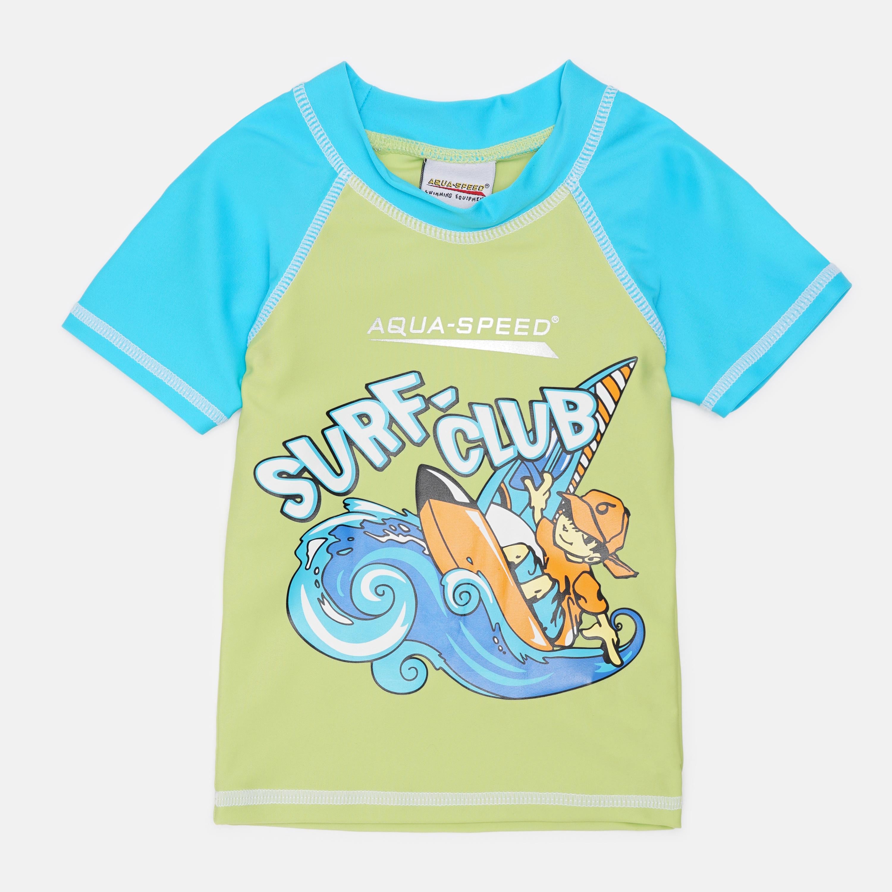 Футболка для плавания Aqua Speed SURF-CLUB T-SHIRT 2020 383-04 104 см Зеленый/Голубой (5908217620200)