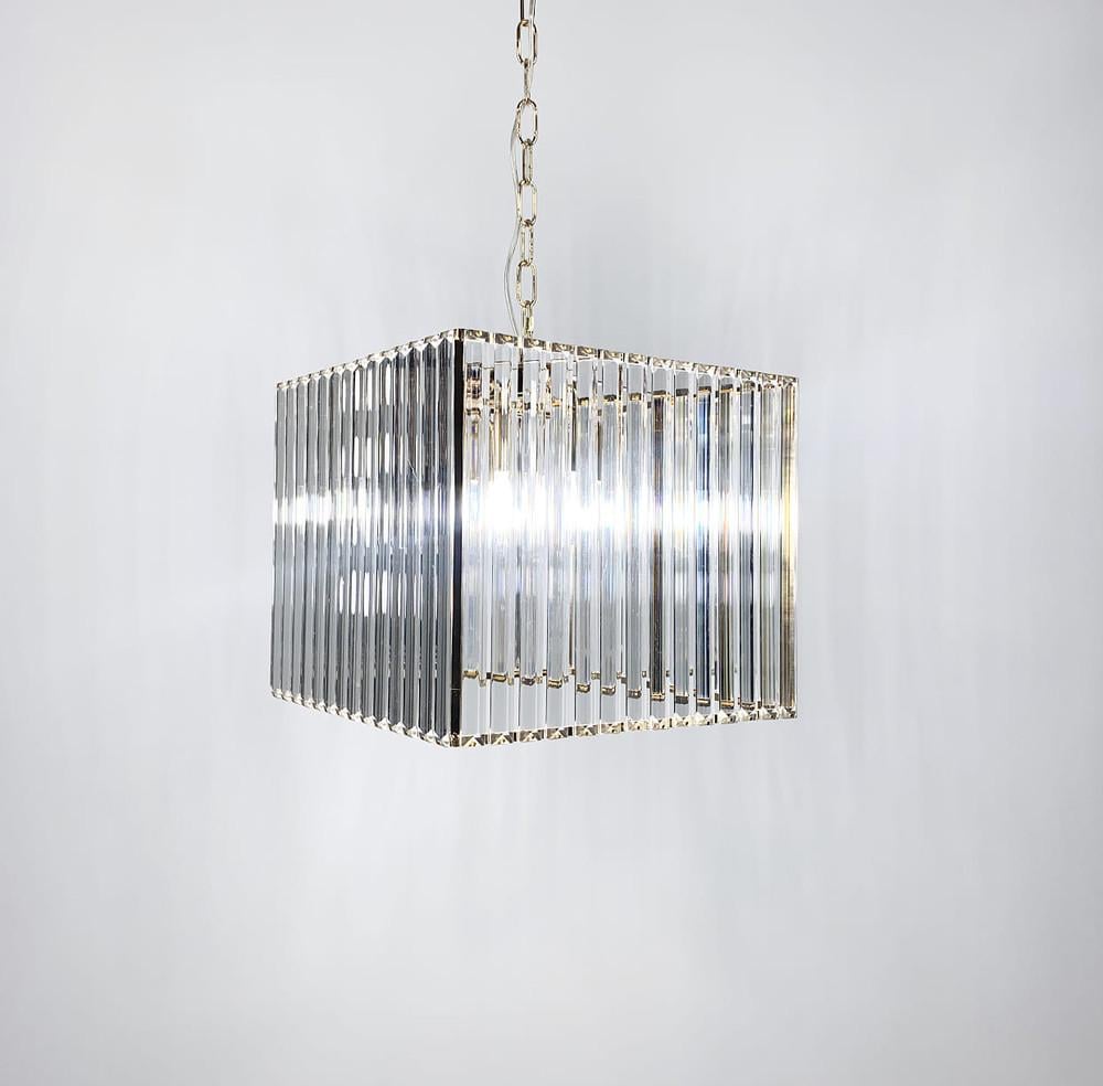 Люстра хрустальная квадратной формы 35 см на 4 лампы Золотой (SA 39 B)