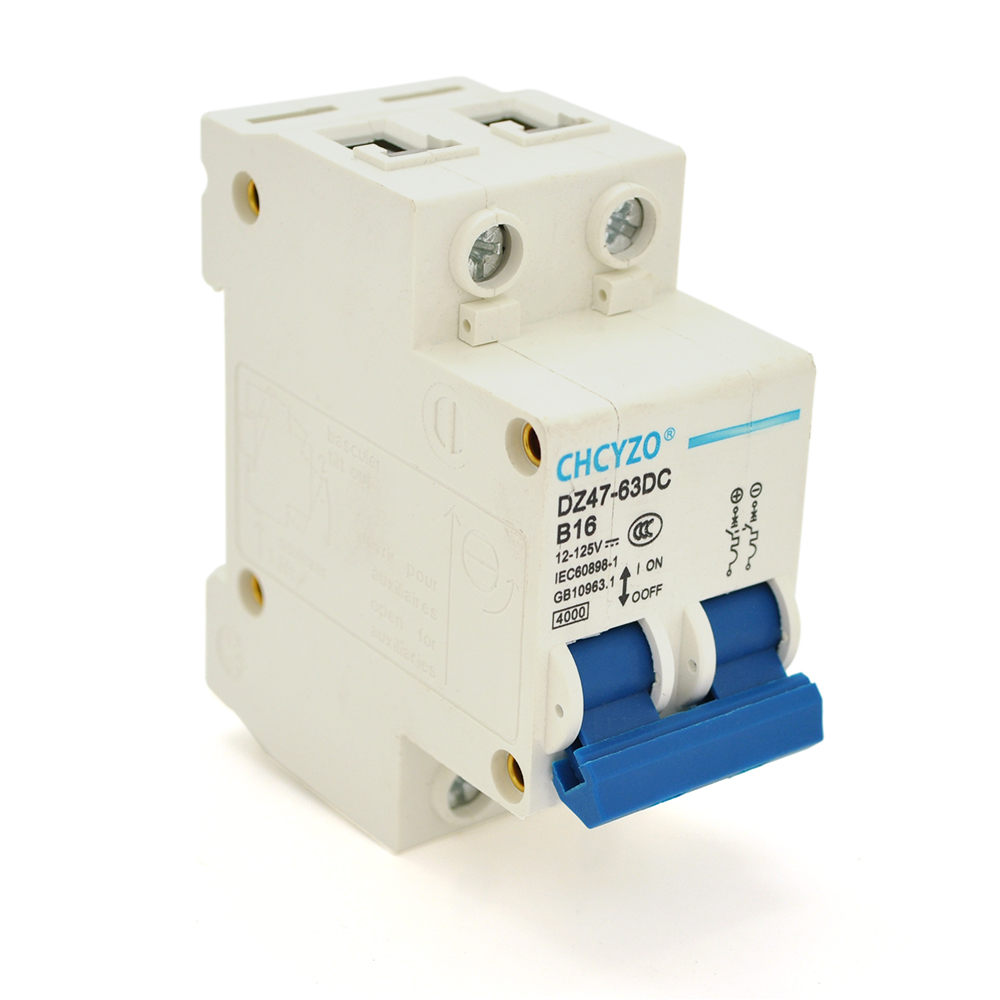 Автоматичний вимикач CHCYZO DZ47-63DC-B16 2P 16A 12-125V (YUT_V111262)