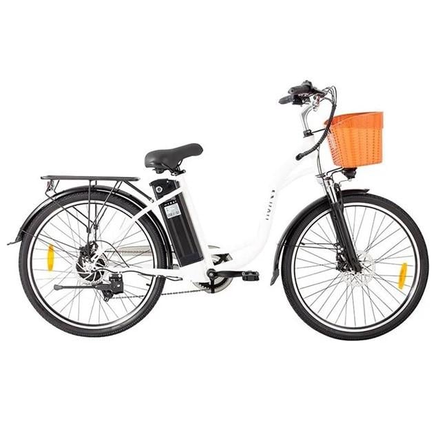 Електровелосипед міський DYU C6 250W 36V 12,5 Ah колеса 26" з ручкою газу Білий (2919338351)