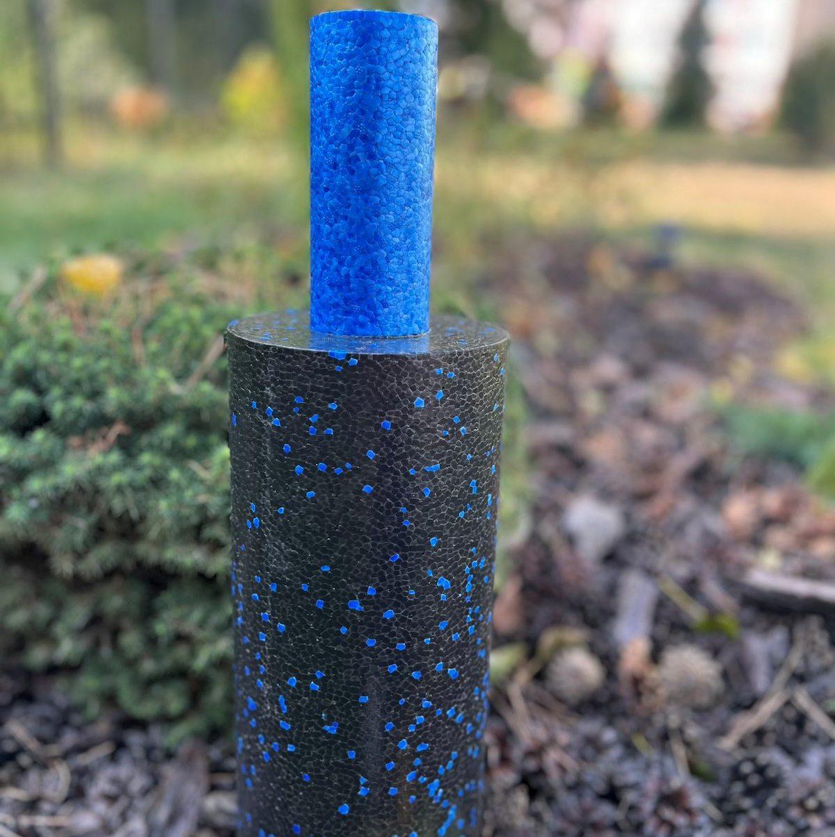 Ролик масажний гладкий PowerPlay PP-4348 2in1 EPP Foam Roller 33x14 см Чорний/Синій (A-013252) - фото 9