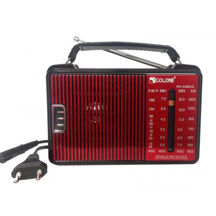 Радиоприемник с USB и фонарем Golon RX-A08AC Black (RX-A08AC)