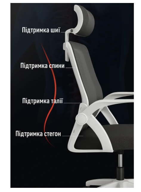 Кресло Diego ErgoFlex сетка Бело-черный - фото 10 Кресло Diego ErgoFlex сетка Бело-черный - фото 10