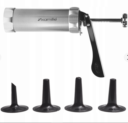 Шприц кондитерский для печенья Kamille Vizo из нержавеющей стали с насадками (20320678)