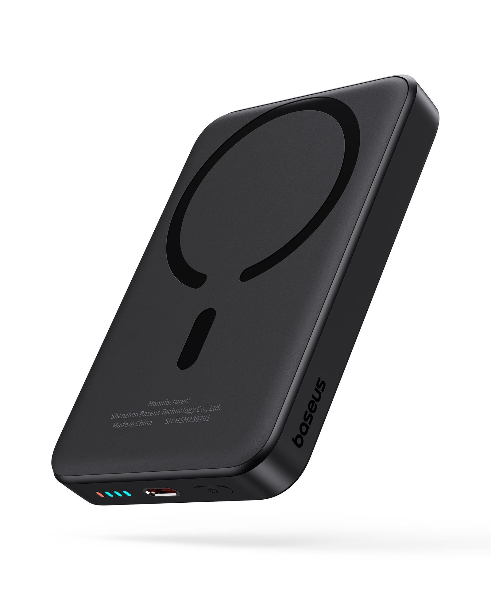 Повербанк OS-BASEUS Magnetic Mini Air Wireless Fast Charge 10000 mAh 20W з кабелем Cluster Black (P10059001113-00) - фото 3