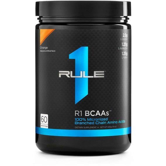 Аминокислота BCAA для спорта Rule One Proteins R1 BCAAs 444 г 60 порций Orange